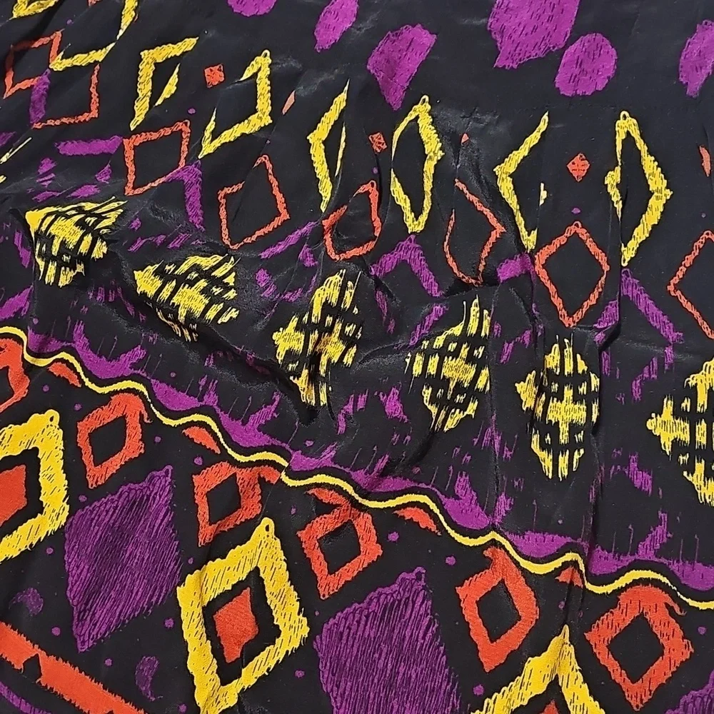 Dolce Vita Colorful Geometric Skirt Black Purple Printed A-Line Size Small - Picture 3 of 6